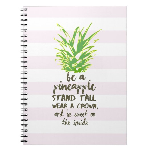 Seien Sie eine Ananas Inspiration Zitat Typografie Notizblock (Vorderseite)