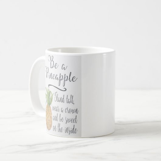 "Seien Sie eine Ananas-" - klassische weiße Tasse (Vorderseite Links)