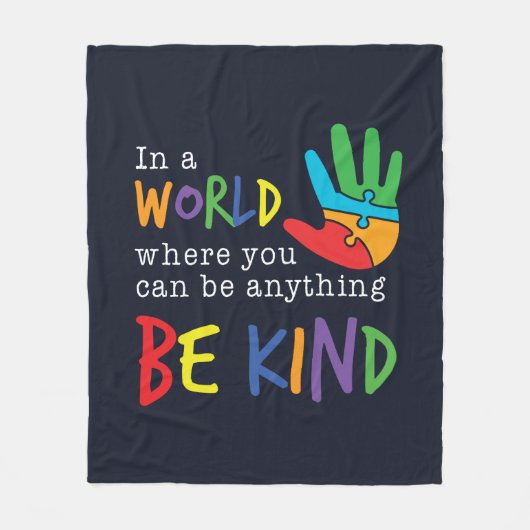 Seien Sie eine Art Autismus Bewusstsein Puzzle Han Fleecedecke (Vorderseite)