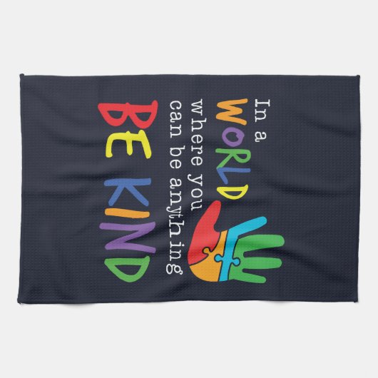 Seien Sie eine Art Autismus Bewusstsein Puzzle Han Geschirrtuch (Horizontal)