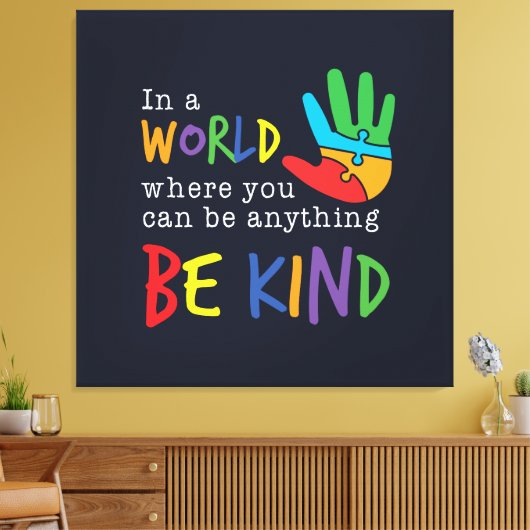 Seien Sie eine Art Autismus Bewusstsein Puzzle Han Leinwanddruck (Insitu (Wohnzimmer))