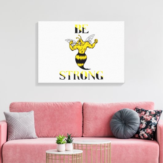 Seien Sie eine harte, gelbe Mauer Leinwanddruck (Insitu (Wohnzimmer))