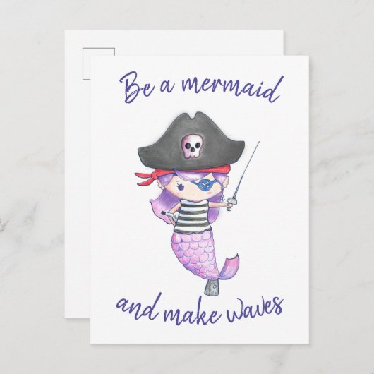 Seien Sie eine Meerjungfrau und machen Sie Ankündigungspostkarte (Vorne/Hinten)