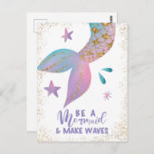 Seien Sie eine Meerjungfrau und machen Sie Waves p Postkarte (Vorne/Hinten)