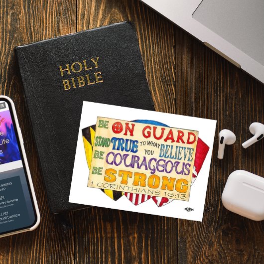 Seien Sie eine starke Abschirmung Inspiration Post Postkarte