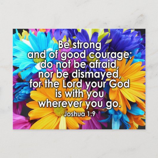 Seien Sie eine starke Bibelschrift Postkarte (Vorderseite)