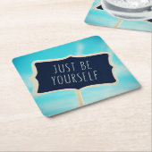 Seien Sie einfach sich Rechteckiger Pappuntersetzer (angewinkelt)