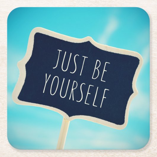 Seien Sie einfach sich Rechteckiger Pappuntersetzer (Vorderseite)