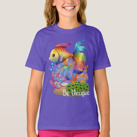Seien Sie einzigartig Regenbogenfisch T-Shirt (Vorderseite)