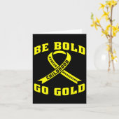 Seien Sie fett Go Gold Kinder Krebs Gelbe Schleife Karte (Gelbe Blume)