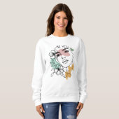 Seien Sie Frauen Empowerment Face Line Art Zitate Sweatshirt (Vorne ganz)