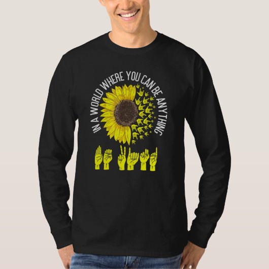 Seien Sie freundlich ASL Sign Language Deaf Interp T-Shirt (Vorderseite)
