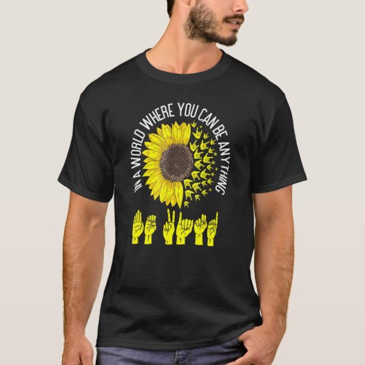 Seien Sie freundlich ASL Sign Language Deaf Interp T-Shirt (Vorderseite)