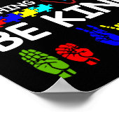 Seien Sie freundlich Autismus Bewusstsein ASL Mama Poster (Ecke)