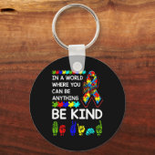 Seien Sie freundlich Autismus Bewusstsein ASL Mama Schlüsselanhänger (Vorderseite)
