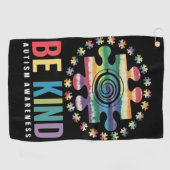 Seien Sie freundlich Autismus Bewusstsein farbenfr Golfhandtuch (Horizontal)