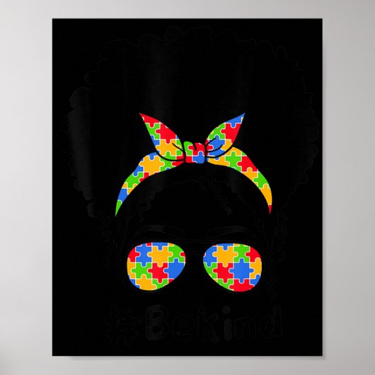 Seien Sie freundlich Autismus Bewusstsein Messy Bu Poster (Vorne)