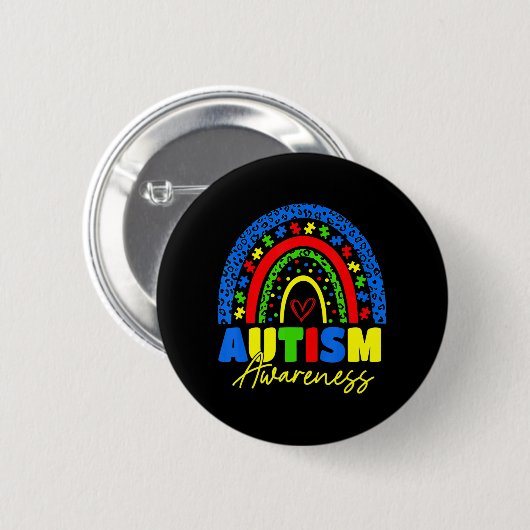 Seien Sie freundlich Autismus Bewusstsein Rainbow Button (Vorne & Hinten)