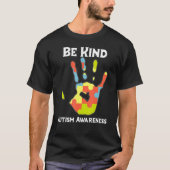 Seien Sie freundlich Autismus Bewusstsein Rainbow T-Shirt (Vorderseite)