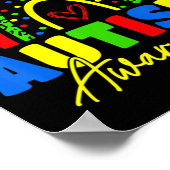 Seien Sie freundlich Autismus Bewusstsein Shirt Ra Poster (Ecke)