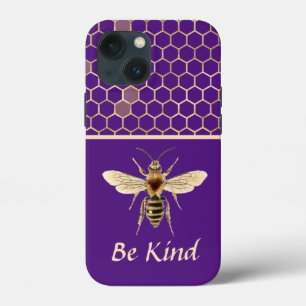 Seien Sie freundlich Bee und Honeycomb auf Lila Case-Mate iPhone Hülle