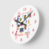 Seien Sie freundlich Bleibe, sicherer SchullehrerI Runde Wanduhr (Winkel)