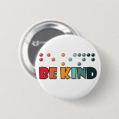 Seien Sie freundlich Braille-Literatur Blindheit B Button (Vorne & Hinten)