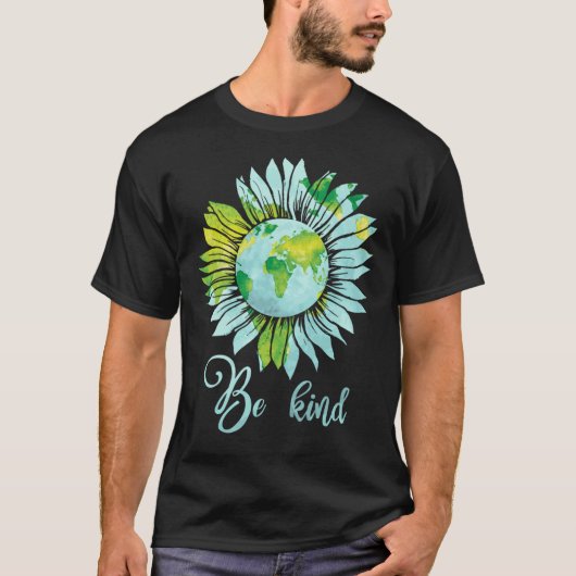 Seien Sie freundlich Daisy Earth Hippie T - Shirt (Vorderseite)