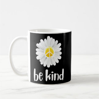 Seien Sie freundlich Daisy Peace Sign Teacher Kind Kaffeetasse