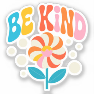 Seien Sie freundlich farbenfrohe Blume - Inspirati Aufkleber