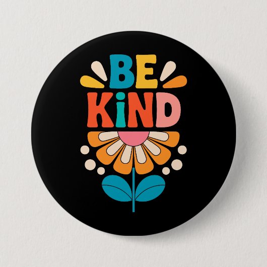 Seien Sie freundlich farbenfrohe Blume - Inspirati Button (Vorderseite)