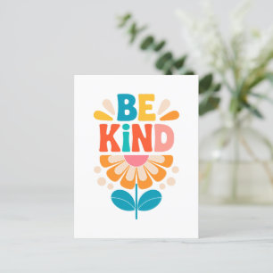 Seien Sie freundlich farbenfrohe Blume - Inspirati Postkarte