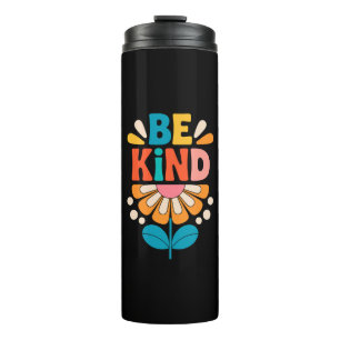 Seien Sie freundlich farbenfrohe Blume - Inspirati Thermosbecher