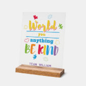 Seien Sie freundlich farbenfrohe Rätsel Autismus S Acrylschild (Winkel)