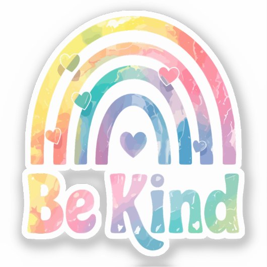 Seien Sie freundlich farbenfroher Regenbogen - ins Aufkleber (Vorderseite)
