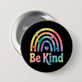 Seien Sie freundlich farbenfroher Regenbogen - ins Button (Vorne & Hinten)