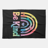 Seien Sie freundlich farbenfroher Regenbogen - ins Geschirrtuch (Horizontal)