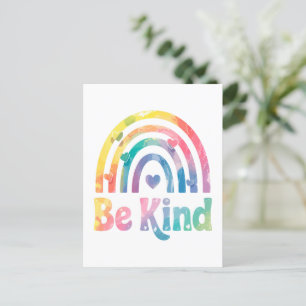 Seien Sie freundlich farbenfroher Regenbogen - ins Postkarte
