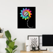 Seien Sie freundlich Groovy Gefärbte Krawatte Blum Poster (Heimbüro)