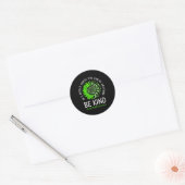 Seien Sie freundlich grüne Multifunktionsblume Son Runder Aufkleber (Umschlag)