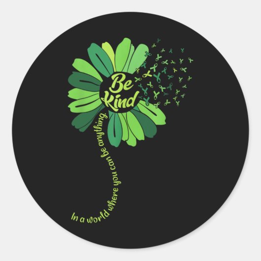 Seien Sie freundlich grüne Multifunktionsblume Son Runder Aufkleber (Vorderseite)