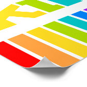 Seien Sie freundlich Herz Regenbogen positiv Sloga Poster (Ecke)