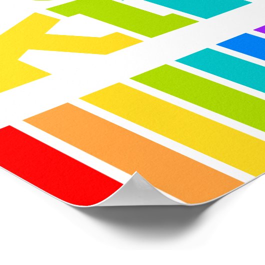 Seien Sie freundlich Herz Regenbogen positiv Sloga Poster (Ecke)