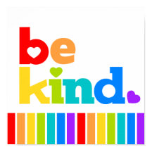 Seien Sie freundlich Herz Regenbogen positiv Sloga