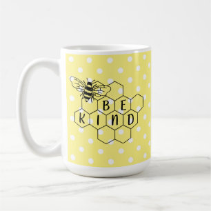 Seien Sie freundlich Hummel Gelber Polka Dot Kaffeetasse