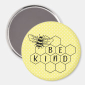 Seien Sie freundlich Hummel Gelber Polka Dot Magnet (Vorderseite/Rückseite)