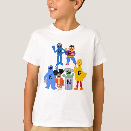 Seien Sie freundlich in ASL Sesame Street Sign Lan T-Shirt (Vorderseite)