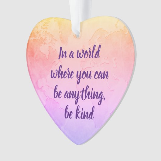 Seien Sie freundlich inspirierend Zitat rosa Ornament (Vorderseite)