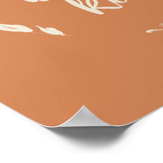 Seien Sie freundlich inspirierender Zitat Terracot Poster (Ecke)