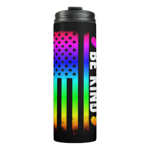 Seien Sie freundlich Lgbt Lgbtq Gay Pride Rainbow  Thermosbecher